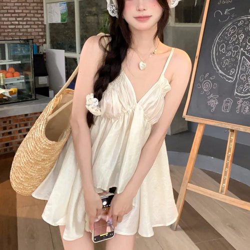 Load image into Gallery viewer, y2k Summer Tops for Women Solid Color V Neck Spaghetti Strap Sleeveless Asymmetrical Hem Camisole 2000s Clothing﻿
