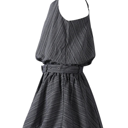 Load image into Gallery viewer, Women White Belted Elegant Spaghetti Strap Mini Dress New Round Neck Sleeveless Fashion Tide Spring Summer 2025 CPG3145
