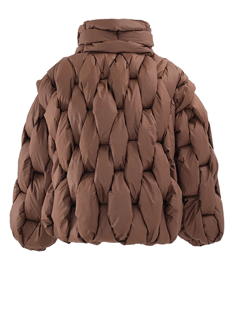 Brown Thick Big Size Keep Warm Cotton-padded Coat Long Sleeve Women Parkas Fashion Tide New Autumn Winter 2025 CP3464