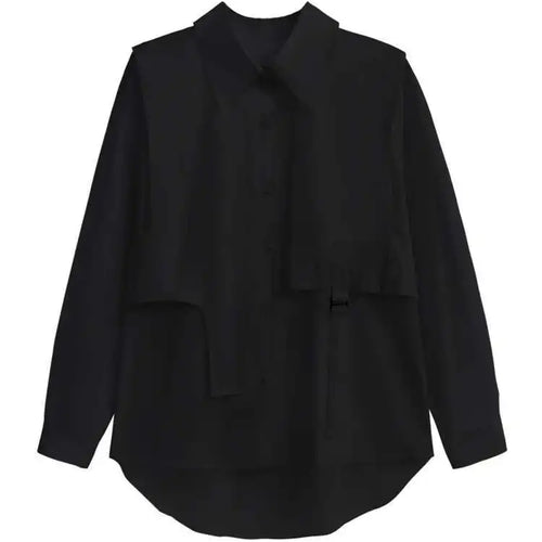 Load image into Gallery viewer, Women White Big Size ribbon Casual Blouse New Lapel Long Sleeve Loose Fit Shirt Fashion Tide Spring Autumn 2025 1DH3500
