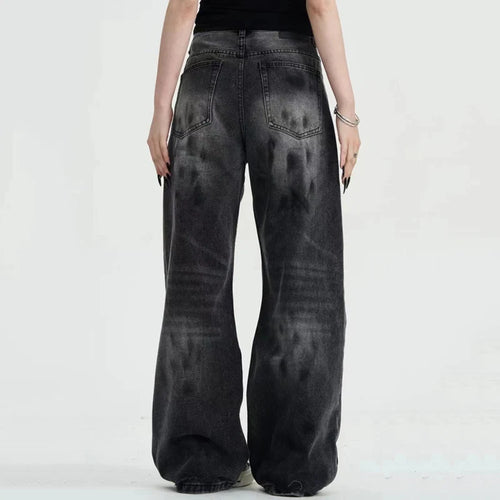 Load image into Gallery viewer, Graffiti Whiskers Men&#39;s Jeans Won-out Splash-ink Zipper Hip Hop Straight Leg Winter Male Denim Pants 2024 American 9C8814
