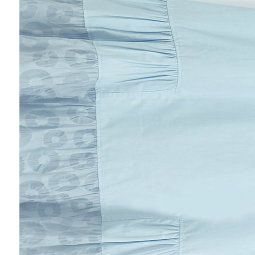 Load image into Gallery viewer, Women Blue Circle Printed Spliced Big Size Midi Shirt Dress New Lapel Short Sleeve Fashion Tide Spring Summer 2025 1DJ1356
