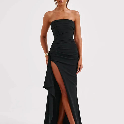 Load image into Gallery viewer, Sexy Sleeveless Bodycon Evening Dress For Women High Split Tight Maxi Female Dress Irregular Elegant Party Club Vesidos
