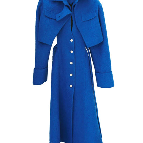 Load image into Gallery viewer, Loose Fit Big Size Irregular Hollow Out Woolen Coat Parkas New Long Sleeve Women Fashion Tide Autumn Winter 2025 1DD2176
