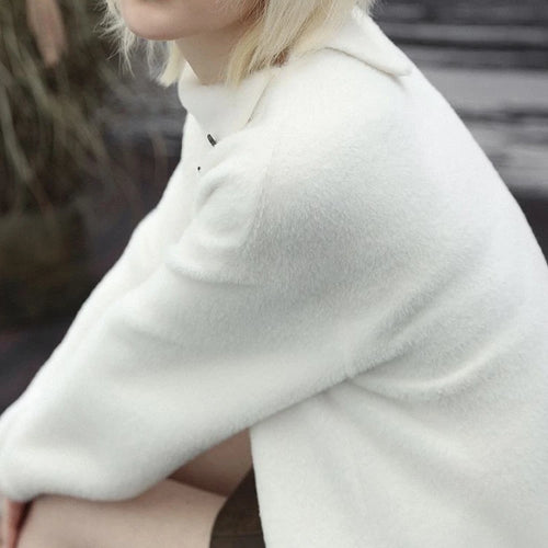 Load image into Gallery viewer, Oversized Harajuku Butterfly Jacquard Sweaters Streetwear Vintage Punk White Jumpers Women Y2k Aesthetic Casual Grunge Pullovers
