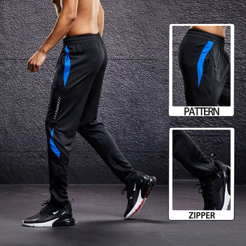 Load image into Gallery viewer, Men Running Sport Pants with Zipper Pockets Football Training Joggings Sweatpants Basketball Soccer Trousers Plus Size for Male
