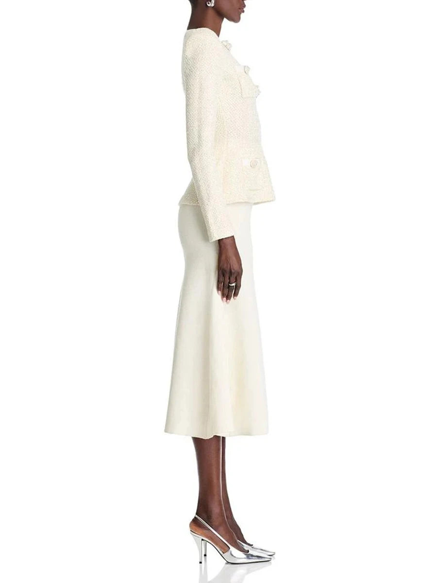 Slimming Spliced Bowknot Fake Two Pieces Dresses for Women Round Neck Long Sleeves Patchwork Pockets Dress Female