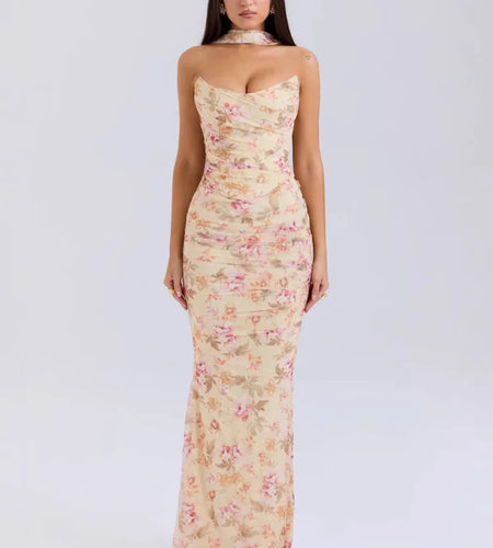 Sexy Tight Top Half Length Skirt Two-piece Set For Women Strapless High Waist Slim Set Elegant Party Club Evening Dress