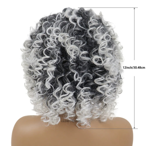 Load image into Gallery viewer, Ombre Grey Wigs for Women Synthetic Hair Natural Curly Wigs Cosplay Party Carnival Costume Shourt Colly Hairstyle Clearance Sale
