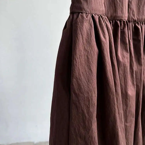 Load image into Gallery viewer, Women Coffee Color-block Elegant Long Vest Dress New Round Neck Sleeveless Fashion Tide Spring Summer 2025 1DJ0743
