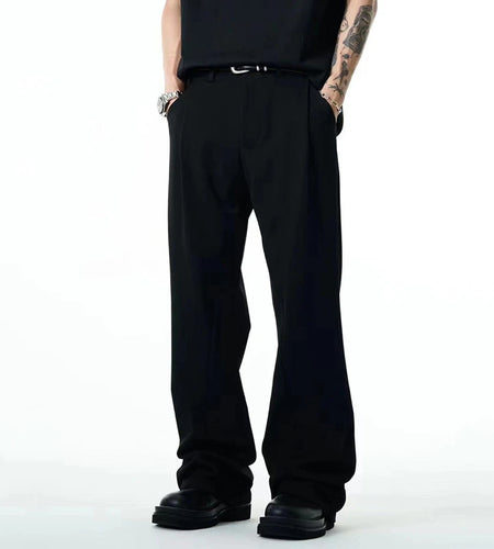 Men's Suit Pant Business Straight Leg Trendy New Korean Style Solid Color Stylish Handsome Male Casual Trousers 9W1861