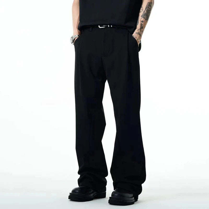 Men's Suit Pant Business Straight Leg Trendy New Korean Style Solid Color Stylish Handsome Male Casual Trousers 9W1861