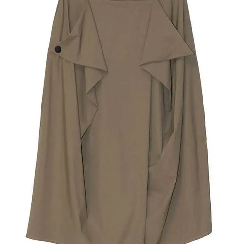 Load image into Gallery viewer, High Elastic Waist Black Irregular Ruffles A-line Half-body Skirt Women Fashion Tide New Spring Autumn 2025 1DJ0216
