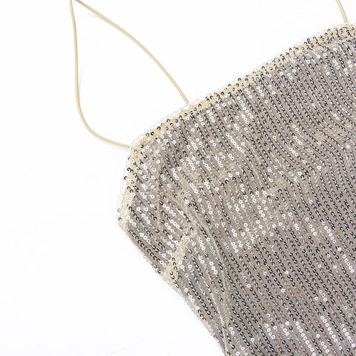 Load image into Gallery viewer, Spaghetti Strap Sparkle Maxi Dress Women Glitter Elegant Split Sleeveless Long Dress Fashion Sexy Party Club Dress
