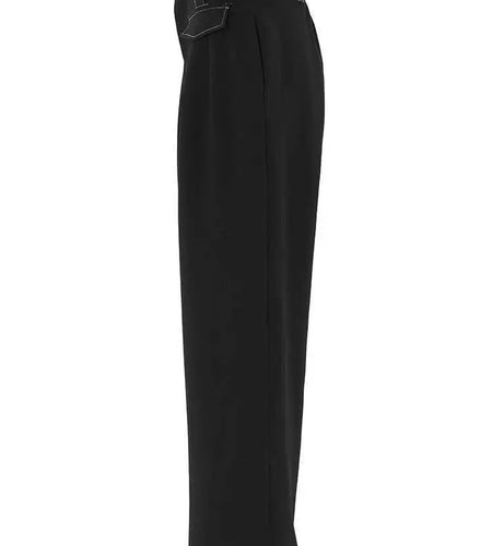 High Waist Black Topstitched Long Wide Leg Pants New Loose Fit Trousers Women Fashion Tide Spring Autumn 2025 1DF7779