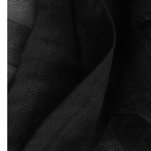 Load image into Gallery viewer, Women Black Mesh Ruffles Spliced Big Size Midi Dress New Round Neck Long Sleeve Fashion Tide Spring Autumn 2025 1DH7180
