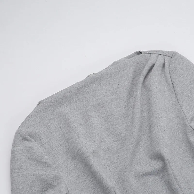 Long Sleeve High Waist Sexy Mini Dress For Women Autumn Winter New Solid O Neck Bodycon Club Party Dress Elegant