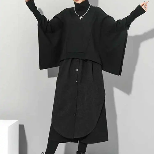 Load image into Gallery viewer, High Elastic Waist Black Irregular Wide Leg Pants New Loose Fit Trousers Women Fashion Tide Spring Autumn 2025 1DF4658
