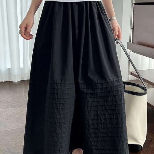 Load image into Gallery viewer, High Elastic Waist White Striped Pleated Midi A-line Half-body Skirt Women Fashion Tide New Spring Autumn 2025 1DJ1423
