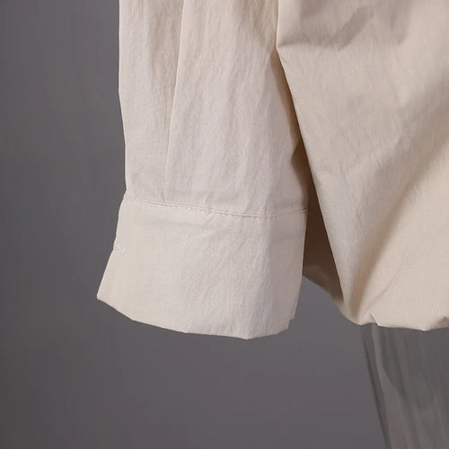 Load image into Gallery viewer, Women Khaki Gray Pleated Belted Big Size Bud Blouse New Lapel Long Sleeve Shirt Fashion Tide Spring Autumn 2025 WQ20452
