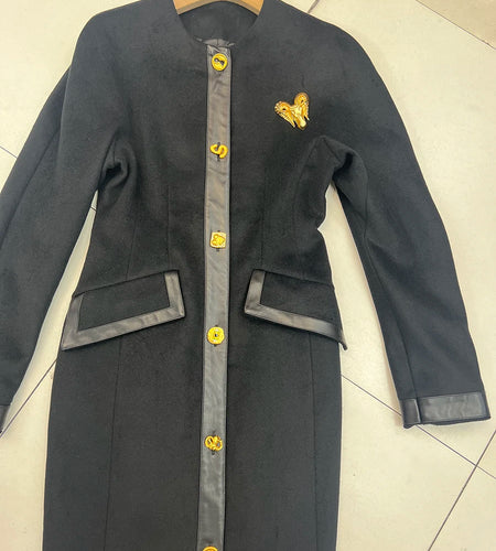 Solid Spliced Single Breasted Fashion Jackets for Women Round Neck Long Sleeves Temperament Jacket Female Clothing