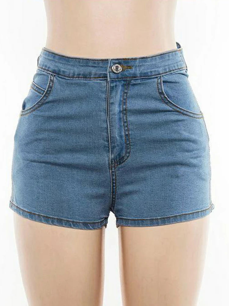 Korean Fashion Denim Shorts For Women High Waist Patchwork Bandage Designer Short Pants Female Clothing Summer