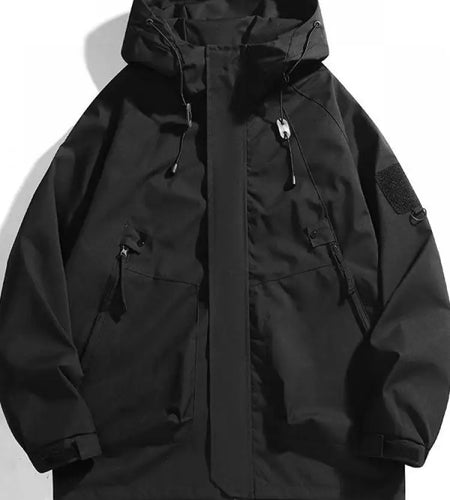 Korean Fashion Solid Hooded Trench Jacket New Windproof Waterproof Women Outerwear Spring Autumn Loose Workwear Coat Trendy Chic