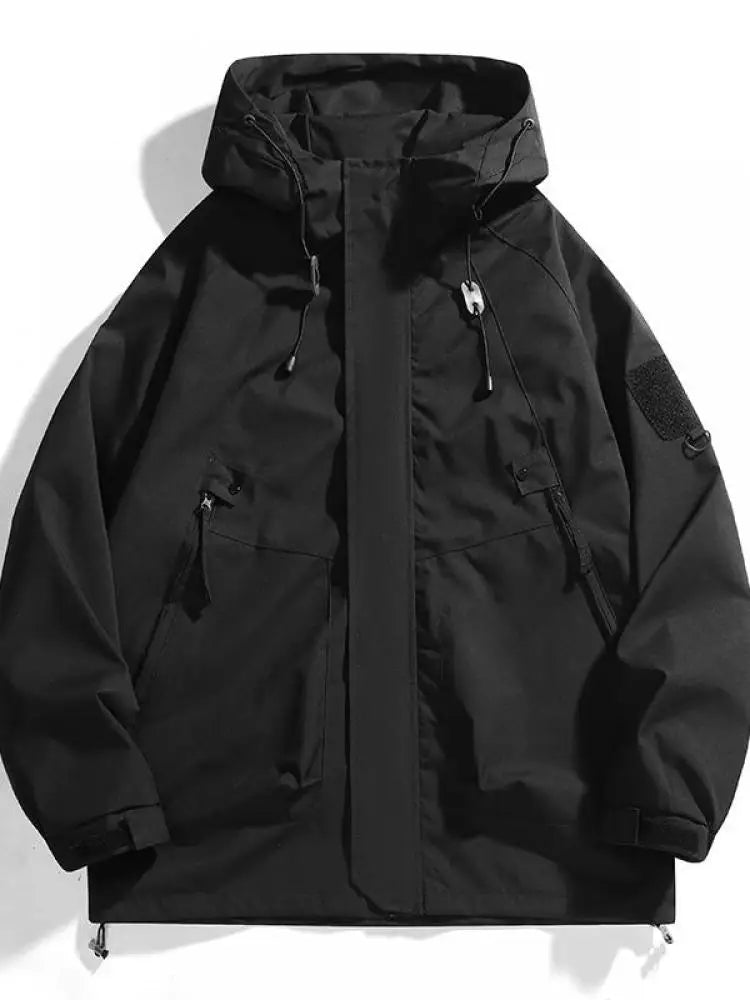 Korean Fashion Solid Hooded Trench Jacket New Windproof Waterproof Women Outerwear Spring Autumn Loose Workwear Coat Trendy Chic