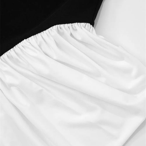 Load image into Gallery viewer, Patchwork Halter Backless Sexy Midi Dress Women Gown Elegant Fashion Contrast Color Sleeveless Pleated Long Dress
