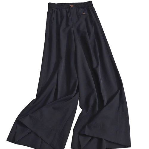 Load image into Gallery viewer, Korean Fashion Women Solid Pleated Pants New High Waisted Casual Wide Leg Trousers Summer Office Lady Clothing 2024 Simplicity
