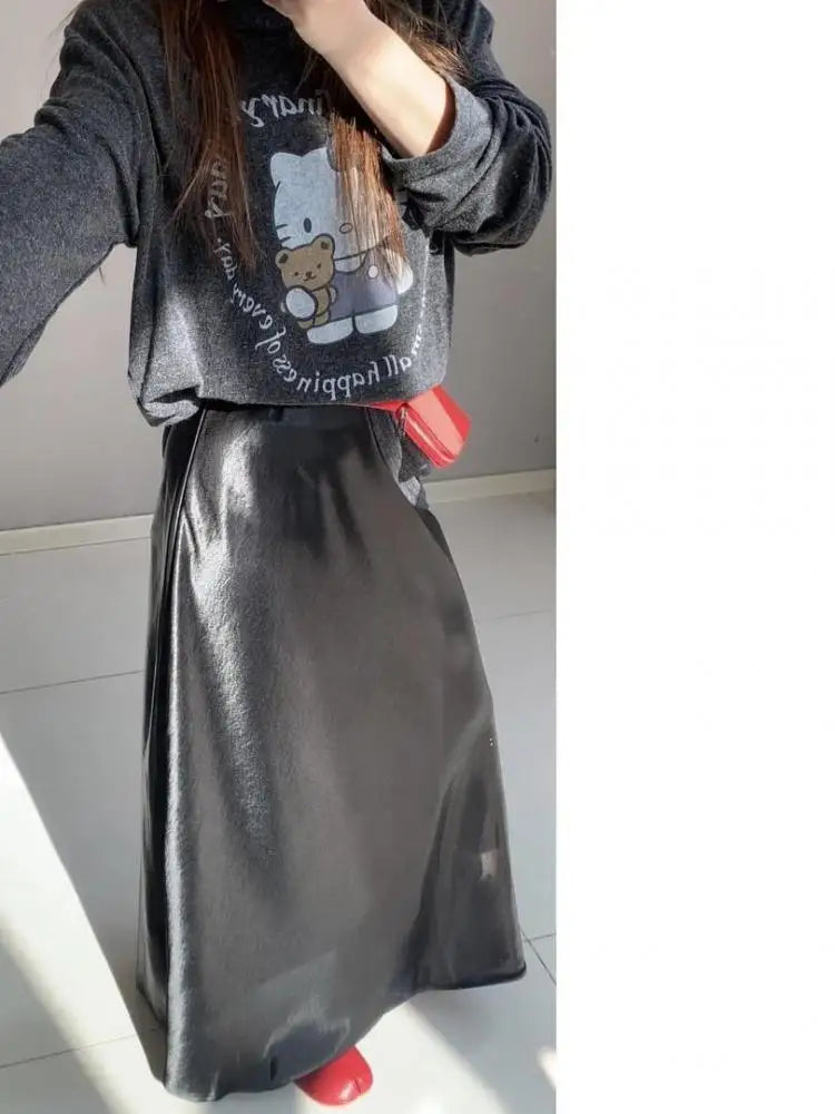 Spring Summer French Fashion Solid Elegant Versatile Long Skirts Women Temperament High Waisted Vacation Fishtail Half Skirt New