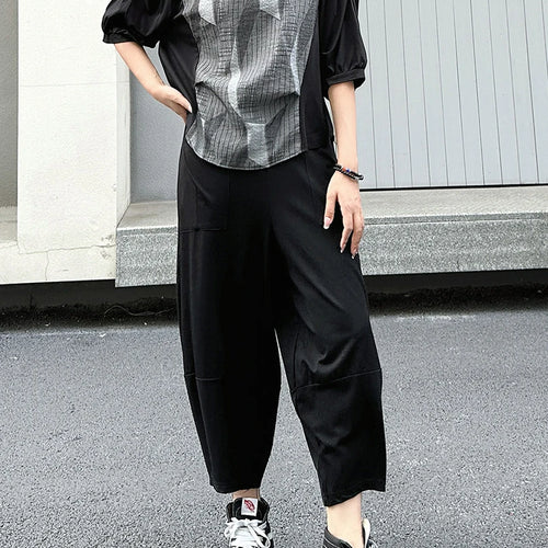 Load image into Gallery viewer, High Elastic Waist Black Pocket Brief Casual Harem Pants New Trousers Women Fashion Tide Spring Autumn 2025  1DJ1569
