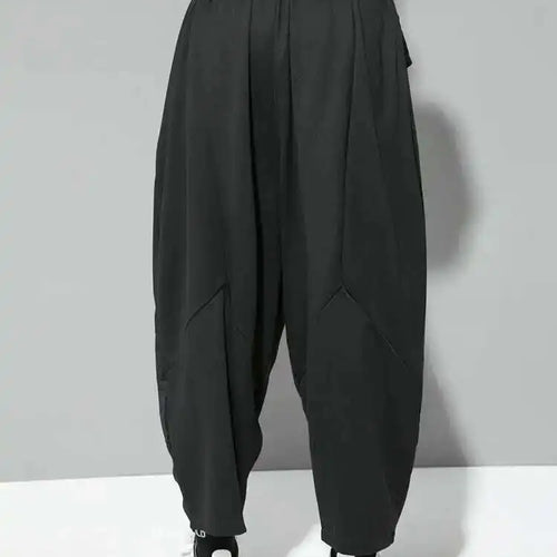 Load image into Gallery viewer, High Elastic Waist Black Zipper Spliced Harem Pants New Loose Fit Trousers Women Fashion Tide Spring Autumn 2025 1DF5321
