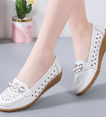Woman Shoes Breathable Leather Shoes For Women Low Heels Casual Zapatos Mujer Elegant Heel Women's Shoes Flats Female Footwear
