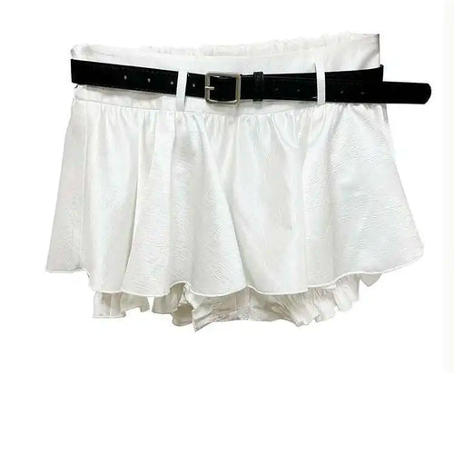 Load image into Gallery viewer, High Elastic Waist White Ruffles Spliced Mini Elegant Half-body Skirt Women Fashion Tide New Spring Autumn 2025 1DH7517
