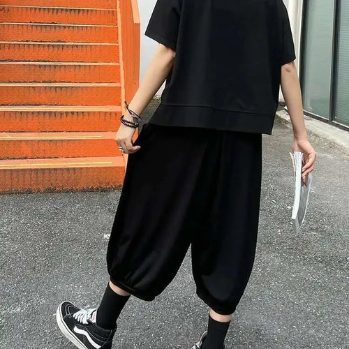 Load image into Gallery viewer, High Elastic Waist Black Pocket Thin Big Size Calf-Length Pants New Trousers Women Fashion Tide Spring Autumn 2025 1DJ0608
