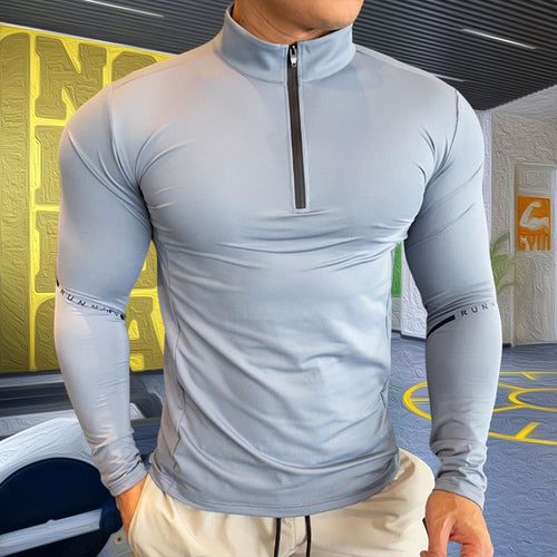 Load image into Gallery viewer, Mens Compression T-shirt Gym Fitness Sweatshirt Running Exercise Sports Tops Turtleneck Knitwear Long Sleeves Clothing Plus Size
