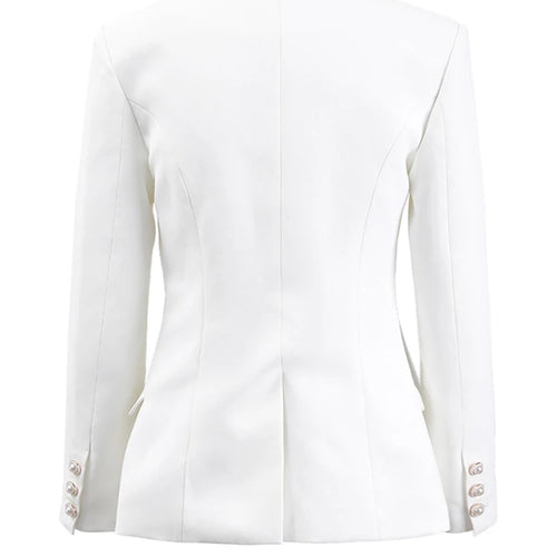 Load image into Gallery viewer, Women White Irregular Pleated Elegant Blazer New Lapel Long Sleeve Jacket Fashion Tide Spring Autumn 2025 CPDB052
