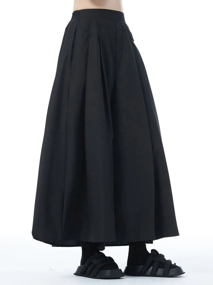 High Elastic Waist Black Brief Pleated Long Wide Leg Pants New Trousers Women Fashion Tide Spring Autumn 2025 1DJ0952