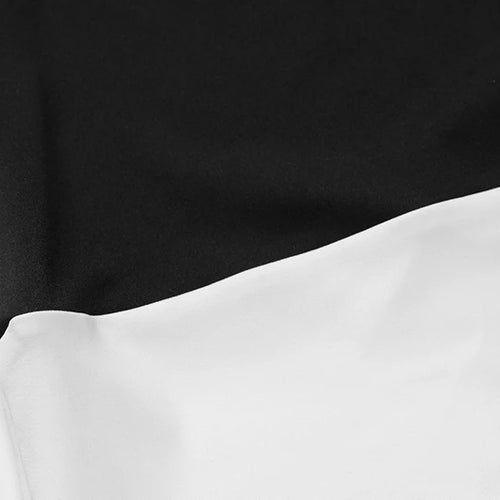 Load image into Gallery viewer, Sexy Half High Collar Half Sleeve Patchwork Mini Dress Women Slim Elegant High Waist Dress Streetwear Female Clothes
