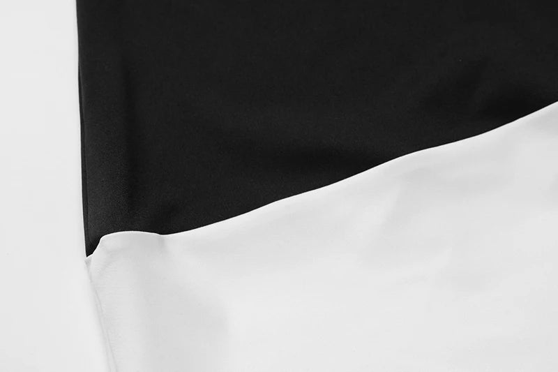 Sexy Half High Collar Half Sleeve Patchwork Mini Dress Women Slim Elegant High Waist Dress Streetwear Female Clothes