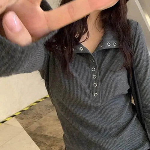 Load image into Gallery viewer, Women&#39;s Y2K Knitted Sweater Long Sleeve Slim Fit Pullover Top for Autumn Winter Versatile Bottoming Layer All Match Design
