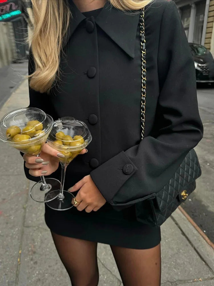 Fashion Button Long Sleeved Suit Skirt Set For Women's 2025 Autumn Winter New Slim Skirt Lapel Cardigan Two-piece Set