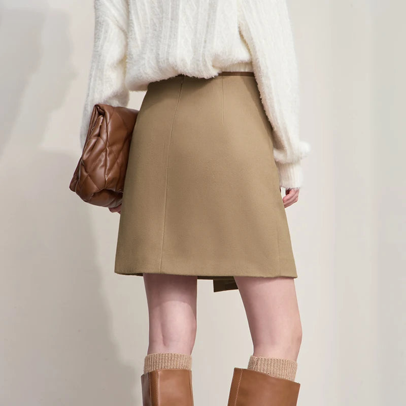 Skirts for Women Casual Solid Elegant Asymmetrical A-line Mini Skirt Versatile 2025 Autumn New Ladies Clothing 12523148