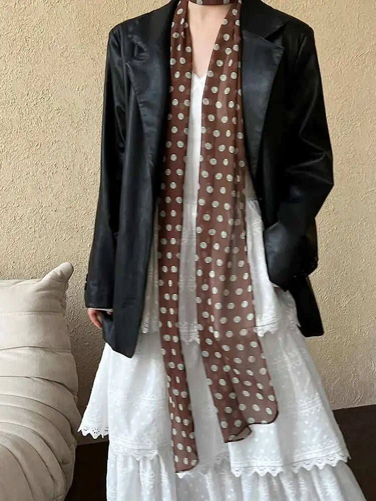 Women White Brief Slim Elegant Layers Long Cake Dress New V-Neck Long Sleeve Fashion Tide Spring Autumn 2025 1DH9982