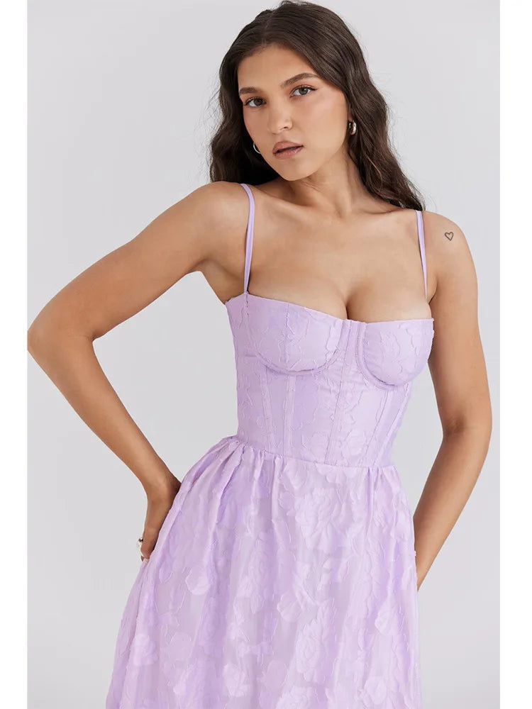 Sexy Spaghetti Strap Patchwork Long Dress Women New Summer Embroidered Skirt Slim Backless Party Club Evening Dress