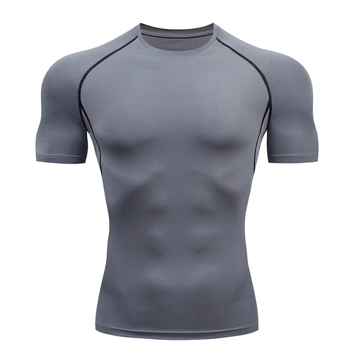 Load image into Gallery viewer, Mens Sport Top for Fitness T-shirt Bodybuilding Compression Shirt Gym Running Tight Rashguard Jogging Sweatshirt Dry Fit Clothes v1
