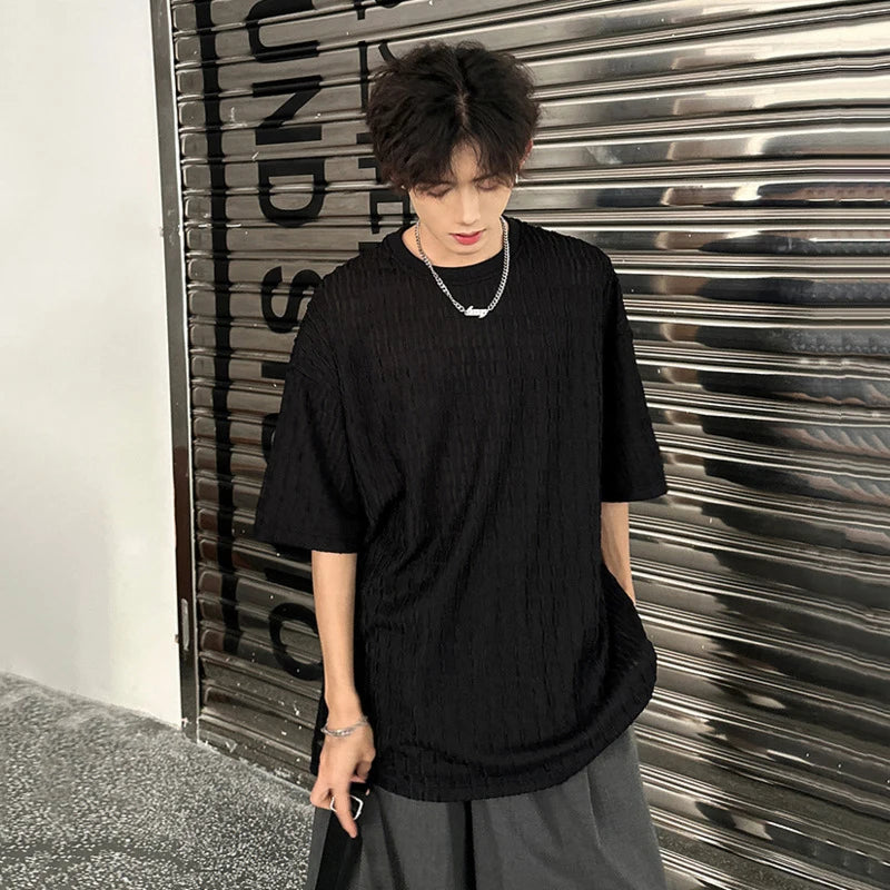 Men's T-shirts Short Sleeve Round Neck Stylish New Summer Solid Color Simple Trendy Handsome Male Clothing 2025 9W1974