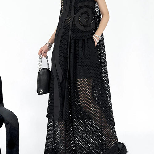 Load image into Gallery viewer, Big Size Black Grid Vest Wide Leg Pants Two Piece Suit New Lapel Sleeveless Women Fashion Tide Spring Autumn 2025 1DJ1417
