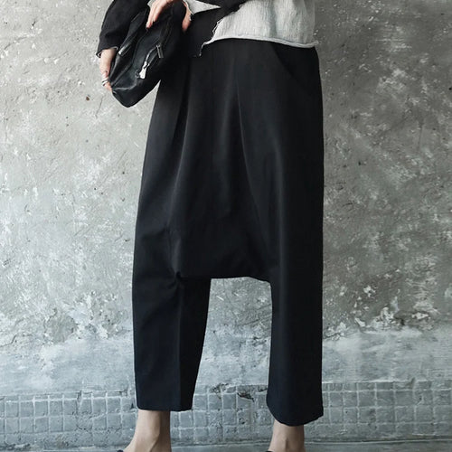Load image into Gallery viewer, High Elastic Waist Black Knitting Long Cross Pants New Loose Fit Trousers Women Fashion Tide Spring Autumn 2025 JE814
